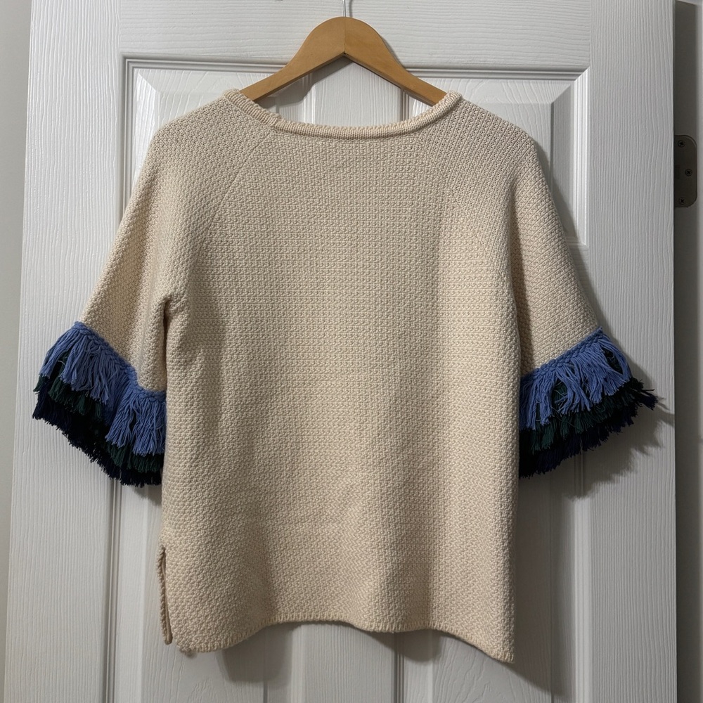Tory Burch Kingston fringe shoulder sweater - Picture 4 of 6